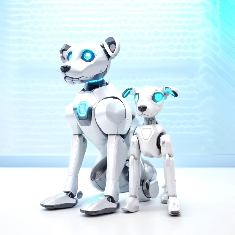 Ein elegantes High-end KI-Spielzeug auf hellem Hintergrund